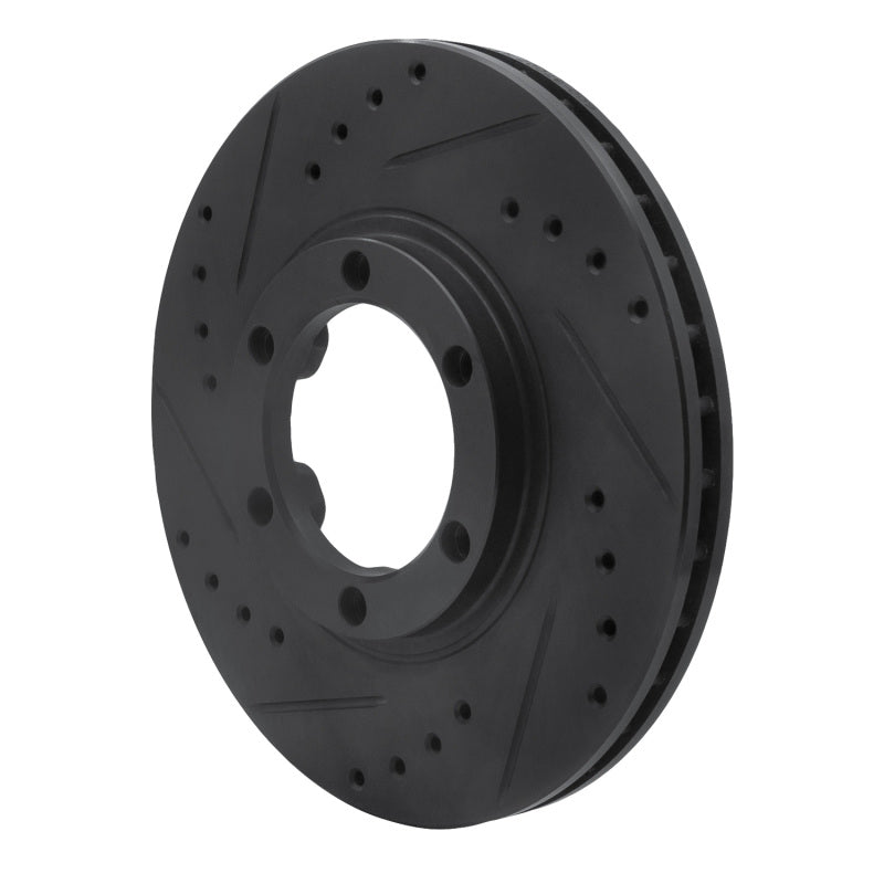 R1 Concepts R1 86-06 Chevrolet Luv Pickup (Mexico) Front Left Drilled & Slotted Black Brake Rotor
