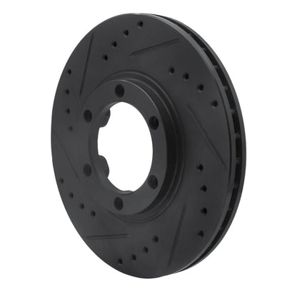 R1 Concepts R1 86-06 Chevrolet Luv Pickup (Mexico) Front Left Drilled & Slotted Black Brake Rotor