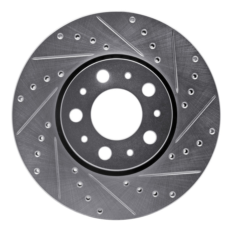 R1 Concepts R1 99-09 Volvo S60 Front Right Drilled & Slotted Silver Brake Rotor