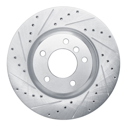 R1 Concepts R1 09-16 BMW Z4 Front Left Drilled & Slotted Silver Brake Rotor