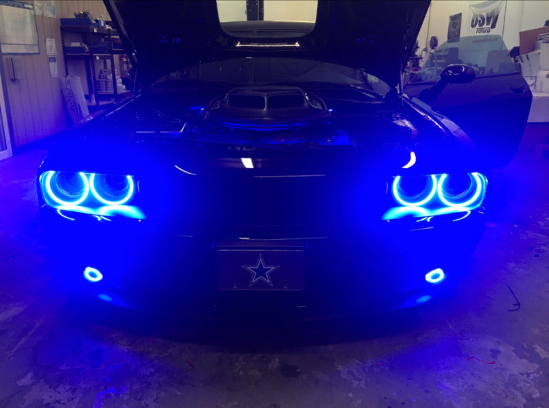 ORACLE Lighting Oracle 15-21 Dodge Challenger Waterproof LED Fog Light Halo Kit - ColorSHIFT