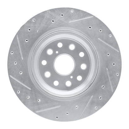 R1 Concepts R1 07-17 Lexus LS460 Right Rear Drilled & Slotted Silver Brake Rotor