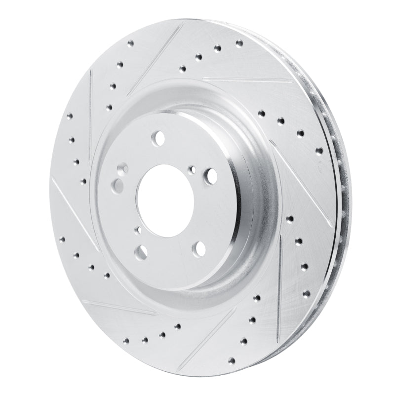 R1 Concepts R1 2022-2026 Acura MDX Front Left Drilled & Slotted Silver Brake Rotor