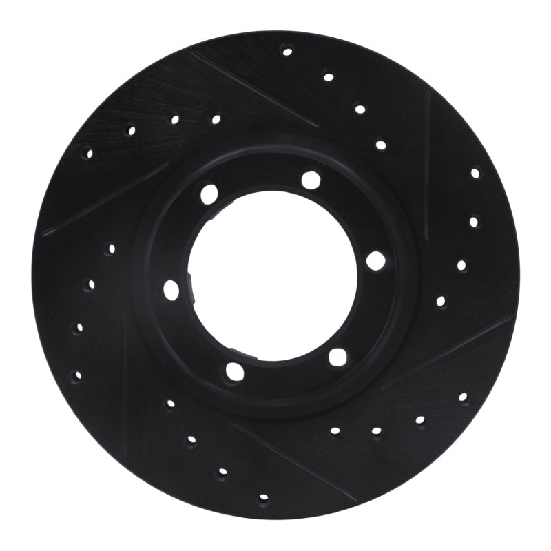 R1 Concepts R1 87-89 Dodge Raider Front Right Drilled & Slotted Black Brake Rotor
