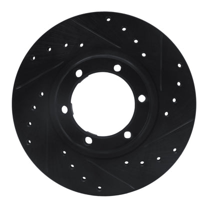 R1 Concepts R1 87-89 Dodge Raider Front Right Drilled & Slotted Black Brake Rotor