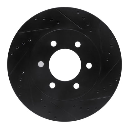 R1 Concepts R1 02-06 Ford Expedition Front Right Drilled & Slotted Black Brake Rotor