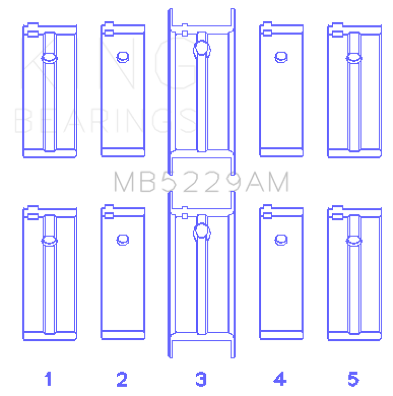 King Engine Bearings Nissan Datsun A12/(Size +0.75mm) Main Bearing Set