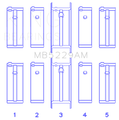 King Engine Bearings Nissan Datsun A12/(Size +0.75mm) Main Bearing Set