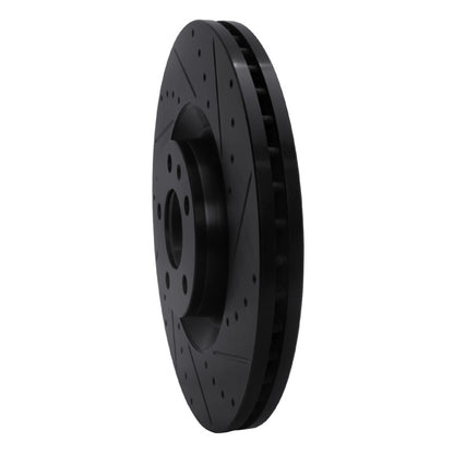 R1 Concepts R1 04-09 Audi S4 Front Right Drilled & Slotted Black Brake Rotor