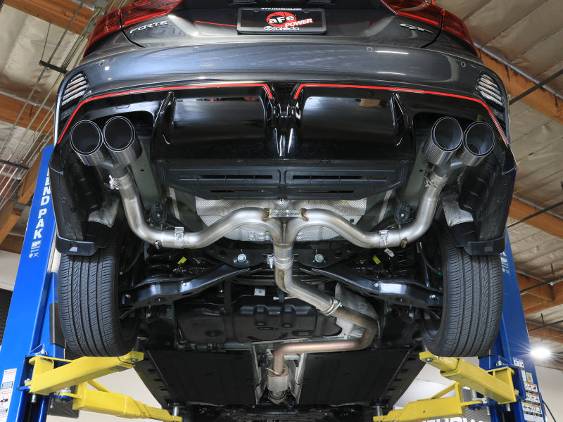 aFe 22-24 Kia Forte GT 1.6L 3in-2.5in 304 Stainless Steel Axle-Back Exhaust w/ Carbon Fiber Tips