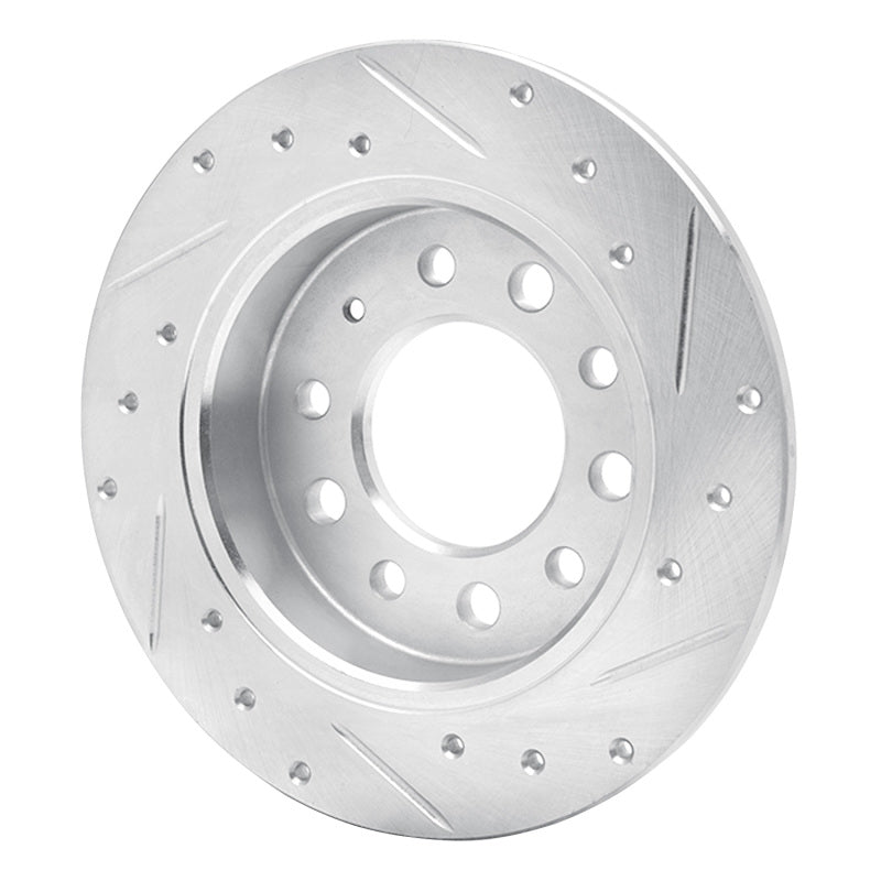 R1 Concepts R1 03-08 Hyundai TIBURON Rear Left Drilled & Slotted Silver Brake Rotor