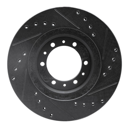 R1 Concepts R1 90-04 Mitsubishi Montero Sport (USA/Canada) Front Left Drilled & Slotted Black Brake Rotor