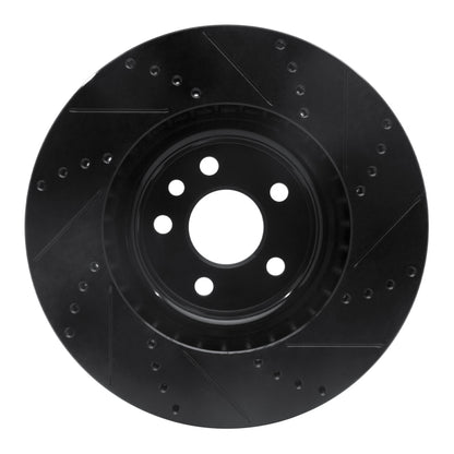 R1 Concepts R1 15-19 Jaguar E-Pace Front Left Drilled & Slotted Black Brake Rotor