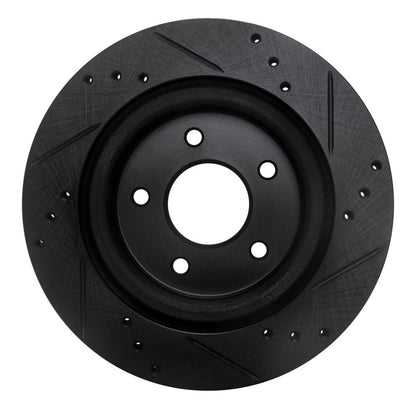 R1 Concepts R1 17-25 Nissan X-Trail (Mexico) Rear Left Drilled & Slotted Black Brake Rotor