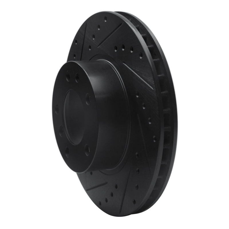 R1 Concepts R1 87-95 BMW 540I Front Left Drilled & Slotted Black Brake Rotor