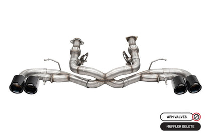 CORSA Performance Corsa 2020-2025 Chevrolet Corvette C8 RWD 3in Track Cat-Back Delete Exhaust w/4.5in CF Black PVDTips