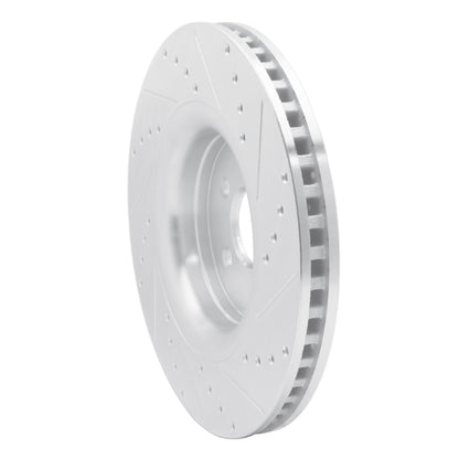 R1 Concepts R1 15-21 Ford Edge Front Left Drilled & Slotted Silver Brake Rotor