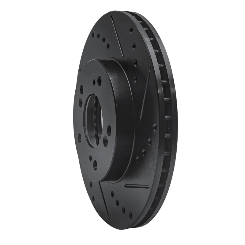 R1 Concepts R1 91-01 Acura Integra Front Right Drilled & Slotted Black Brake Rotor