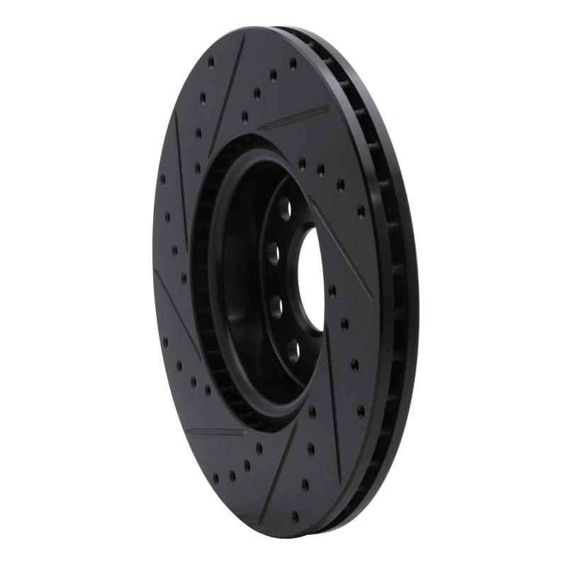 R1 Concepts R1 2005-2025 Audi A3 Quattro Front Right Drilled & Slotted Black Brake Rotor