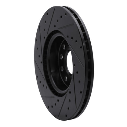 R1 Concepts R1 2005-2025 Audi A3 Quattro Front Right Drilled & Slotted Black Brake Rotor