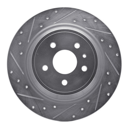 R1 Concepts R1 13-20 Ford Fusion Rear Left Drilled & Slotted Silver Brake Rotor