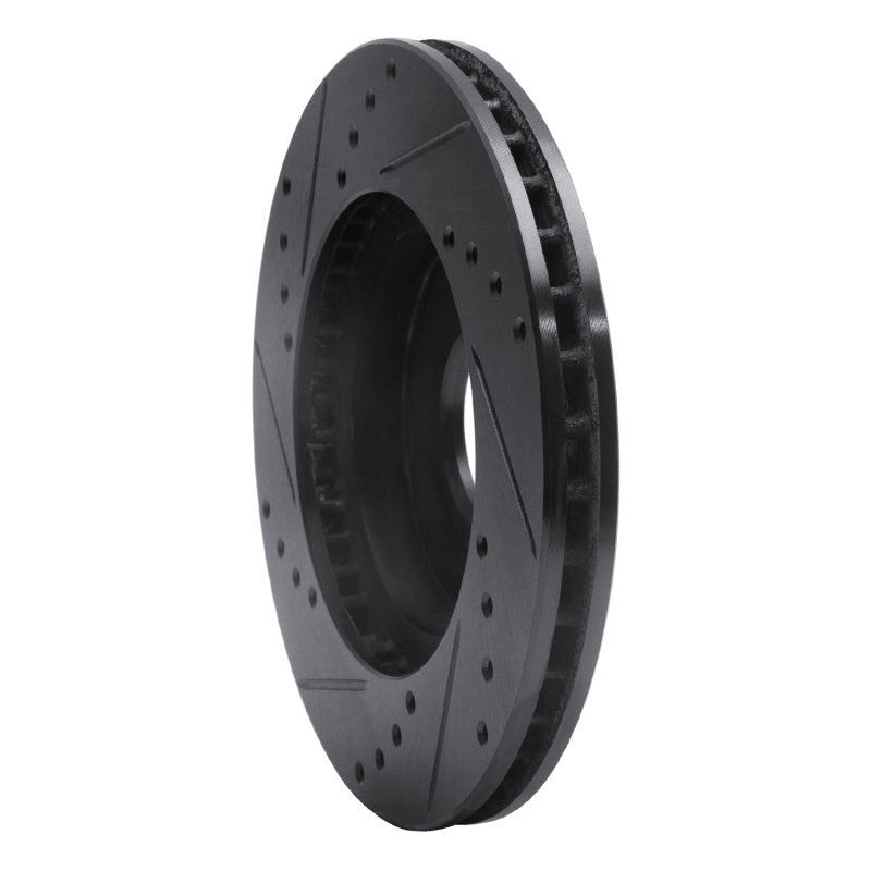 R1 Concepts R1 1995-2004 Ford CONTOUR Front Right Drilled & Slotted Black Brake Rotor