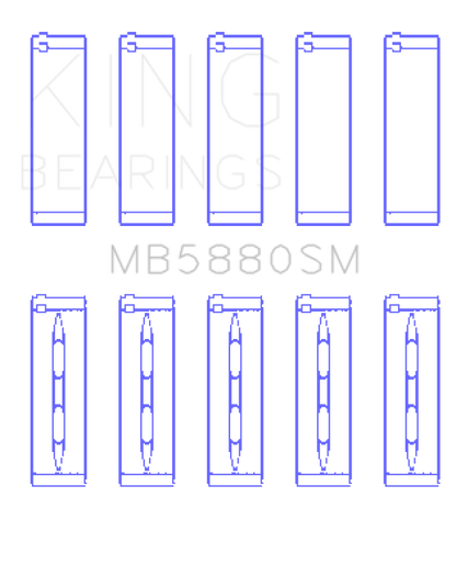 King Engine Bearings VW Dkta Ea 888 Gen. Iii (Size +0.50mm) Main Bearing Set