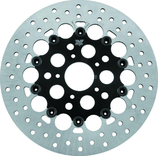 TwinPower Twin Power 84-17 Big Twin Exc 11.8 and Lug Mount 84-13 XL Front 11.5 Floating Rotor W/Holes Black
