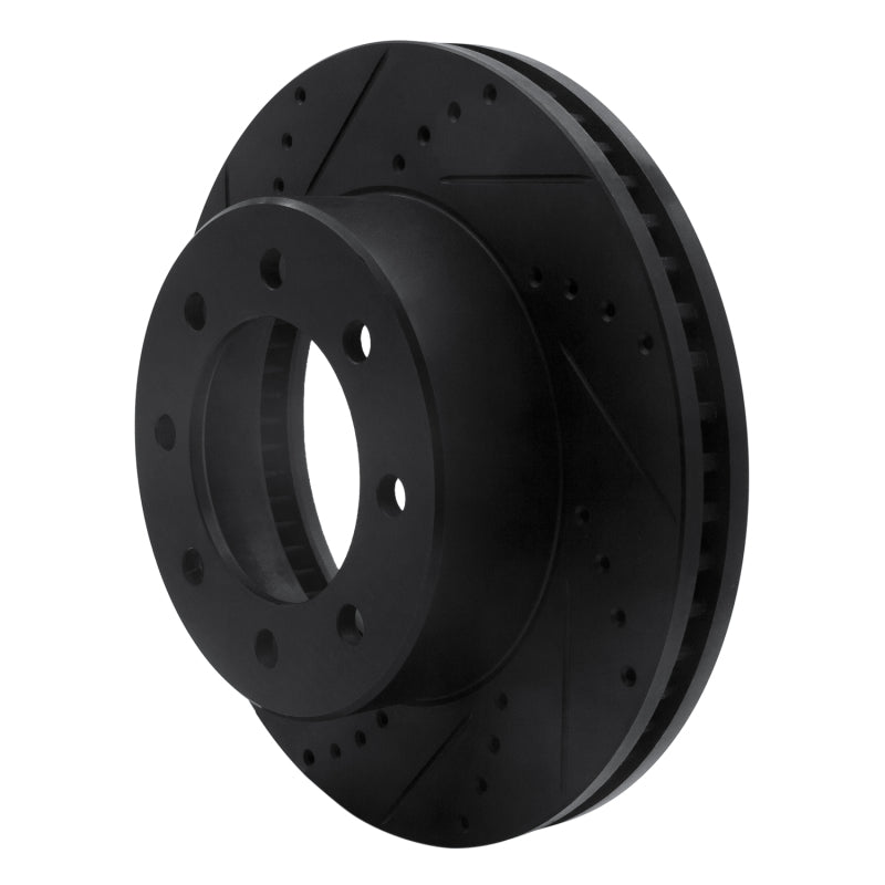 R1 Concepts R1 09-25 Dodge Ram 2500 Front Left Drilled & Slotted Black Brake Rotor