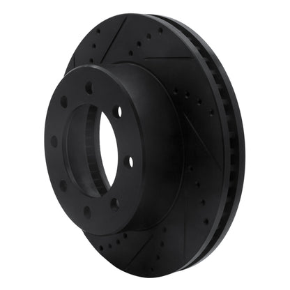 R1 Concepts R1 09-25 Dodge Ram 2500 Front Left Drilled & Slotted Black Brake Rotor