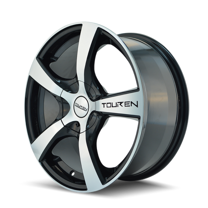Touren 3190 TR9 17x7 / 5x100/114.3 BP / 42mm Offset / 72.62mm Hub Gloss Black Machined Wheel