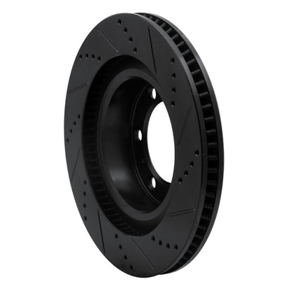 R1 Concepts R1 10-24 Lexus GX460 Front Left Drilled & Slotted Black Brake Rotor