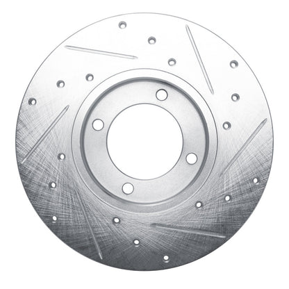 R1 Concepts R1 79-81 Toyota Celica Front Left Drilled & Slotted Silver Brake Rotor