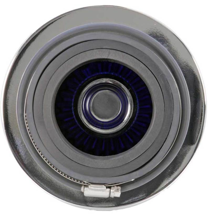 K&N Engineering K&N Universal Air Filter Chrome Round Tapered Blue - 4in Flange ID x 1.125in Flange Length x 5.5in H