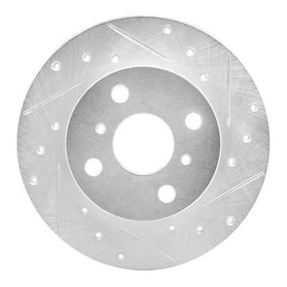 R1 Concepts R1 84-88 Chevrolet Nova Front Right Drilled & Slotted Silver Brake Rotor