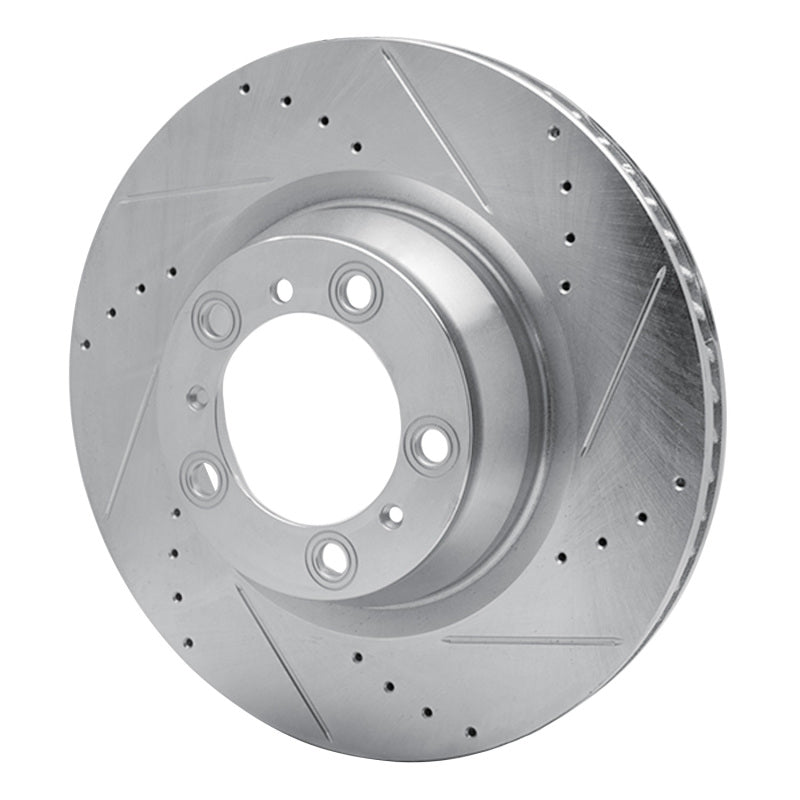 R1 Concepts R1 07-16 Porsche 911 Left Rear Drilled & Slotted Silver Brake Rotor