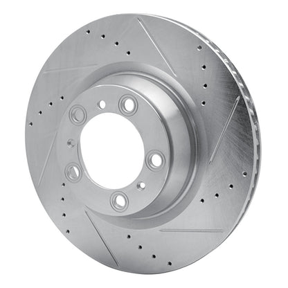 R1 Concepts R1 07-16 Porsche 911 Left Rear Drilled & Slotted Silver Brake Rotor