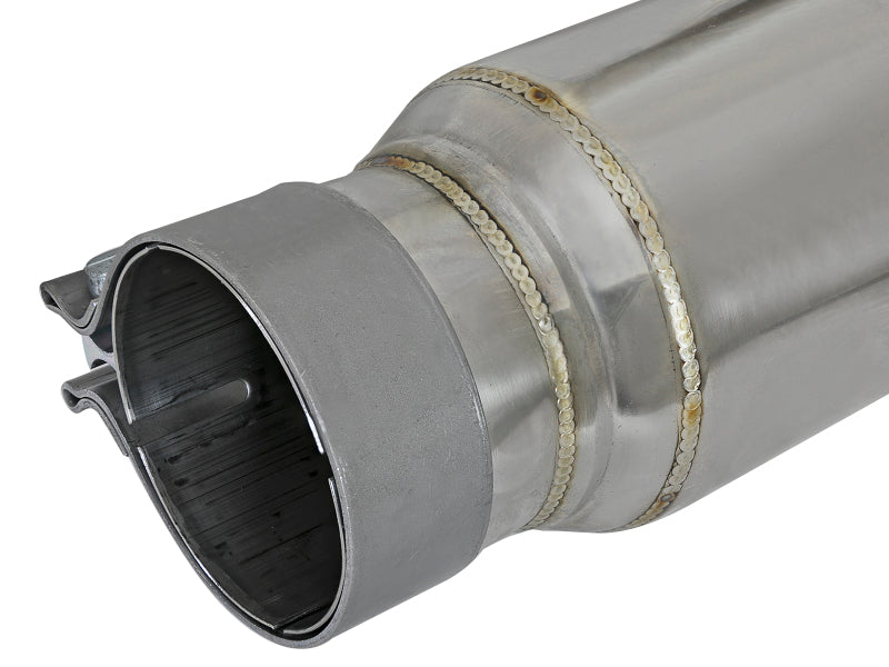 aFe MACH Force-Xp Resonator 2-1/2 IN Inlet/Outlet x 4 IN Dia. x 12 IN Body x 15 IN Overall Length