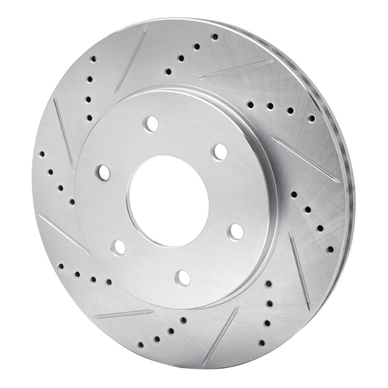 R1 Concepts R1 04-05 Infiniti QX56 Front Left Drilled & Slotted Silver Brake Rotor
