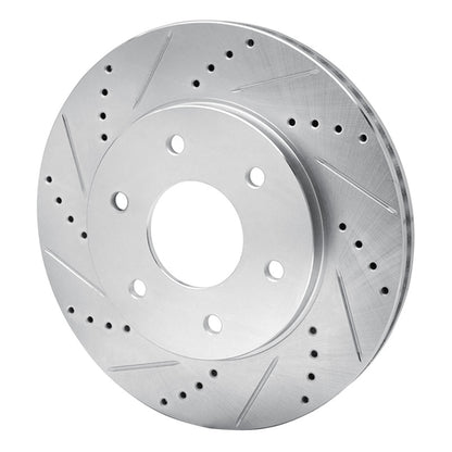 R1 Concepts R1 04-05 Infiniti QX56 Front Left Drilled & Slotted Silver Brake Rotor