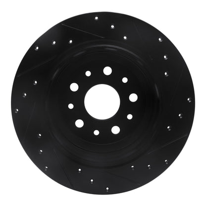 R1 Concepts R1 18-25 Jeep Wrangler Rear Left Drilled & Slotted Black Brake Rotor