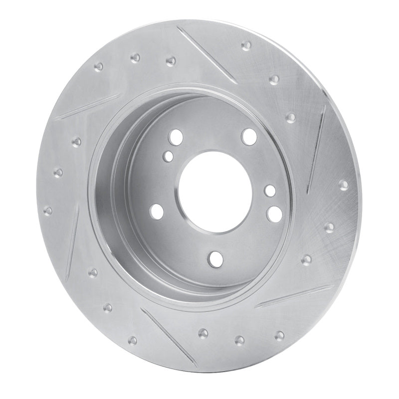 R1 Concepts R1 87-15 Chrysler Crossfire Rear Left Drilled & Slotted Silver Brake Rotor