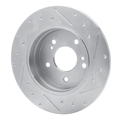 R1 Concepts R1 87-15 Chrysler Crossfire Rear Left Drilled & Slotted Silver Brake Rotor