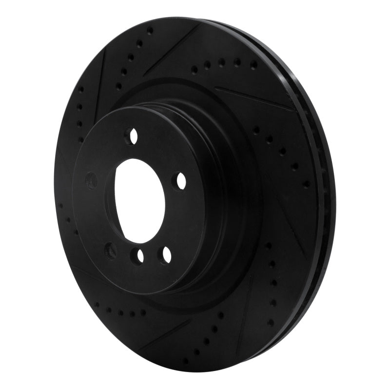 R1 Concepts R1 06-09 Land Rover Range Rover Front Left Drilled & Slotted Black Brake Rotor