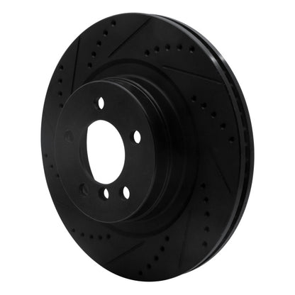 R1 Concepts R1 06-09 Land Rover Range Rover Front Left Drilled & Slotted Black Brake Rotor