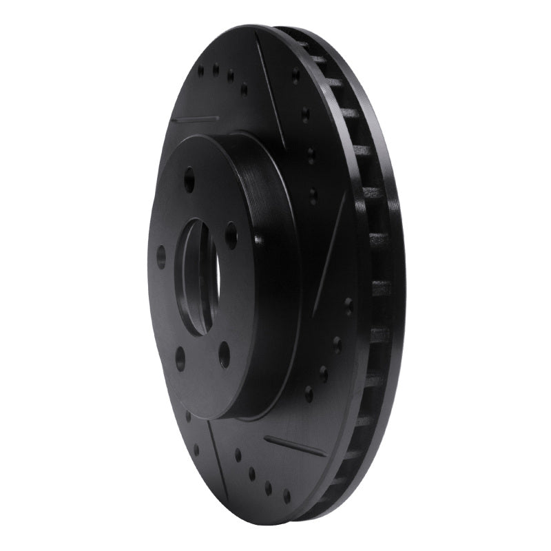 R1 Concepts R1 89-90 Ford Thunderbird Front Right Drilled & Slotted Black Brake Rotor