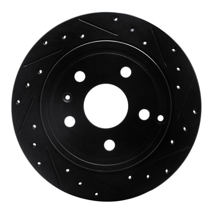 R1 Concepts R1 10-17 Chevrolet Equinox Rear Right Drilled & Slotted Black Brake Rotor