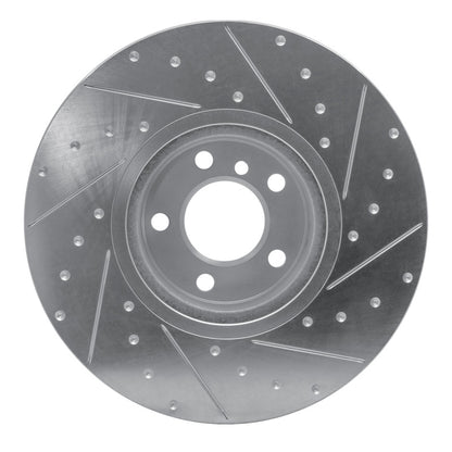R1 Concepts R1 16-18 BMW X4 Right Front Drilled & Slotted Silver Brake Rotor