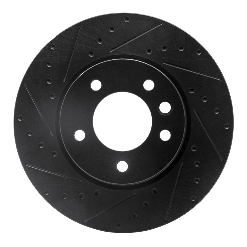 R1 Concepts R1 03-18 Porsche Cayenne Right Front Drilled & Slotted Black Brake Rotor