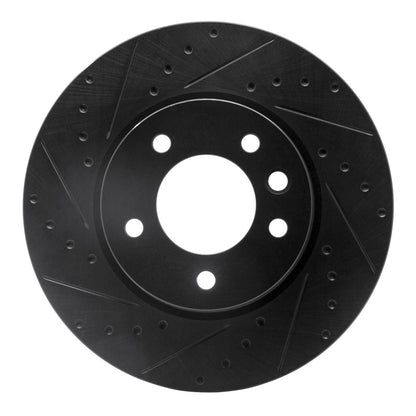 R1 Concepts R1 03-18 Porsche Cayenne Right Front Drilled & Slotted Black Brake Rotor